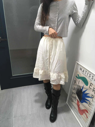 Unique Flare Banding Midi Skirt
