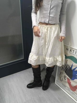 Unique Flare Banding Midi Skirt