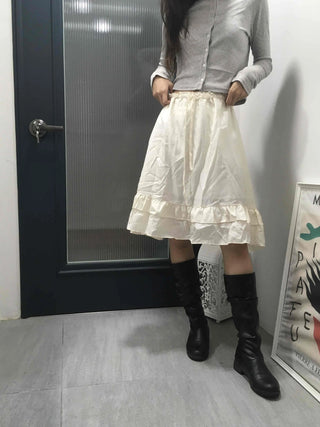 Unique Flare Banding Midi Skirt