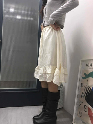 Unique Flare Banding Midi Skirt