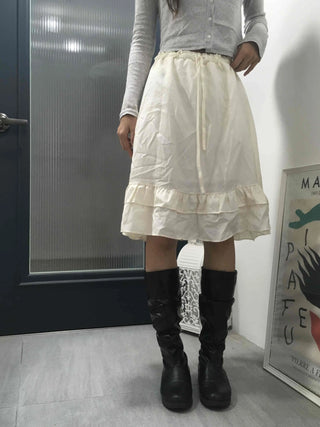 Unique Flare Banding Midi Skirt