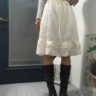 Unique Flare Banding Midi Skirt