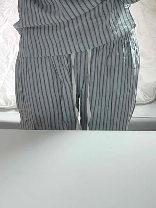 Sky Blue Soft Pajama Cotton Striped Set