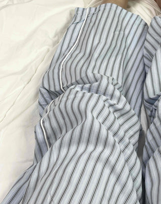 Sky Blue Soft Pajama Cotton Striped Set