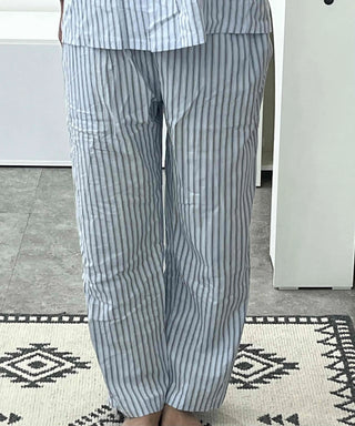 Sky Blue Soft Pajama Cotton Striped Set
