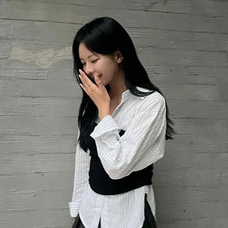 Minimal Loose Fit Striped Shirt