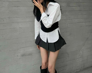 Minimal Loose Fit Striped Shirt