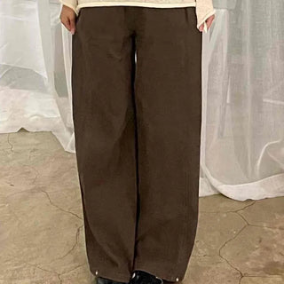 Minimalist Plain Cotton Long Pants