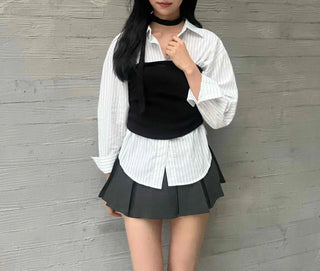 Comfort Pleated Mini Skirt