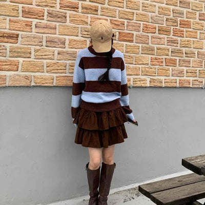 Simple Wool/Wool Striped Knit