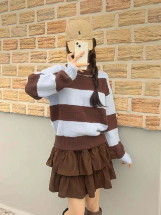Simple Wool/Wool Striped Knit
