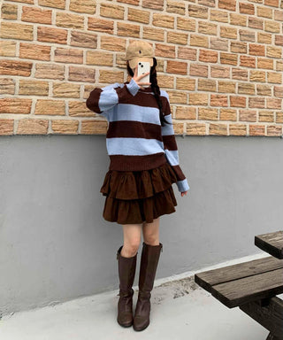 Simple Wool/Wool Striped Knit