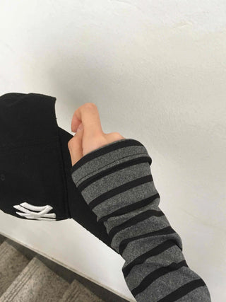 Comfortable Striped Off-Shoulder Long-Sleeve T-Shirt