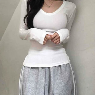 Delicate V-neck Modal Long-sleeve T-shirt