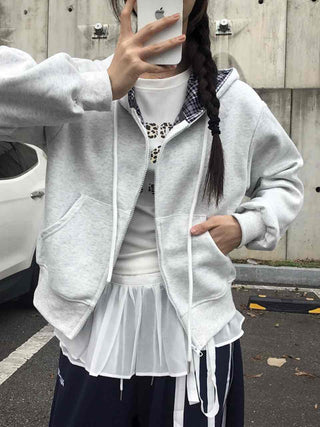 Pure Check Basic Autumn Zip-up