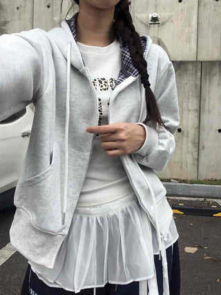 Pure Check Basic Autumn Zip-up