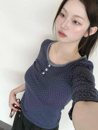 Unique Vintage U-Neck Short Sleeve T-Shirt