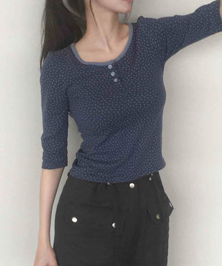 Unique Vintage U-Neck Short Sleeve T-Shirt
