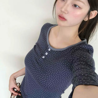 Unique Vintage U-Neck Short Sleeve T-Shirt