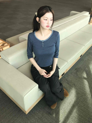 Unique Vintage U-Neck Short Sleeve T-Shirt