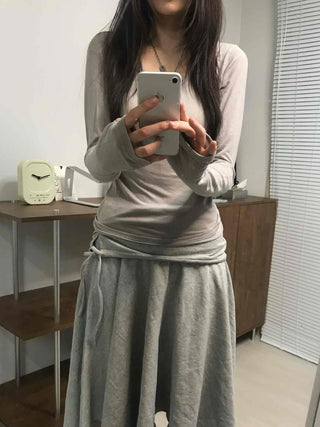 Lovely Cotton Tencel Long Sleeve T-shirt