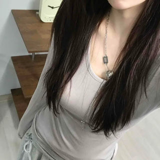 Lovely Cotton Tencel Long Sleeve T-shirt