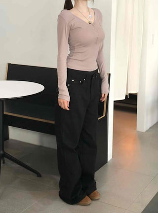 Basic Cotton Plain Long Pants