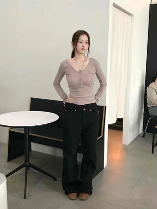 Basic Cotton Plain Long Pants