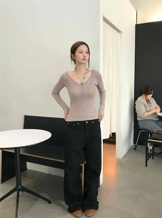 Basic Cotton Plain Long Pants