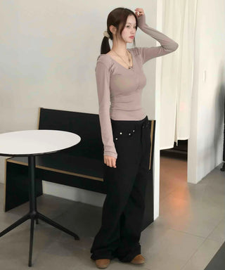 Basic Cotton Plain Long Pants
