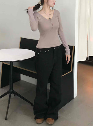 Basic Cotton Plain Long Pants