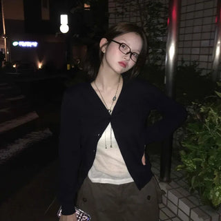 Natural, Super Pretty Fit Plain Knit Cardigan