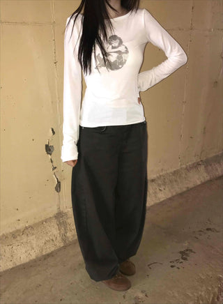 Daily Plain Wide Long Pants
