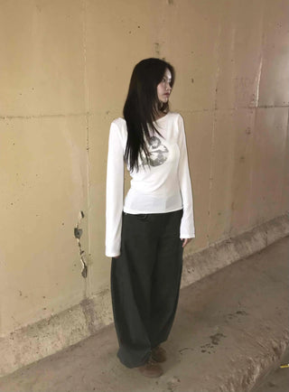 Daily Plain Wide Long Pants
