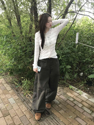Daily Plain Wide Long Pants