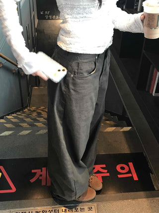 Daily Plain Wide Long Pants
