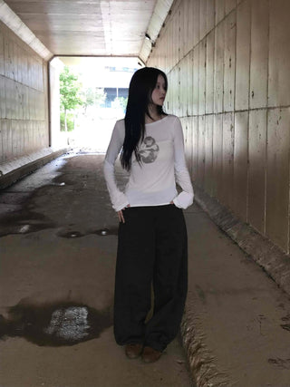 Daily Plain Wide Long Pants