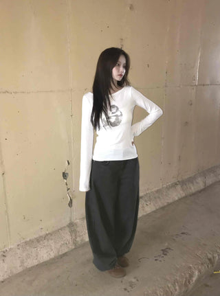 Daily Plain Wide Long Pants