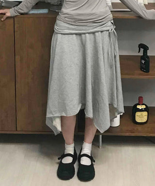 Basic Midi Cotton Plain Midi Skirt