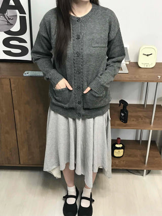 Basic Midi Cotton Plain Midi Skirt