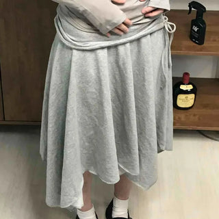 Basic Midi Cotton Plain Midi Skirt