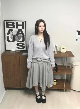 Basic Midi Cotton Plain Midi Skirt