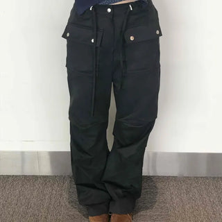 Trendy Techwear Plain Cotton Long Pants