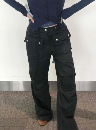 Trendy Techwear Plain Cotton Long Pants
