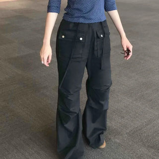 Trendy Techwear Plain Cotton Long Pants