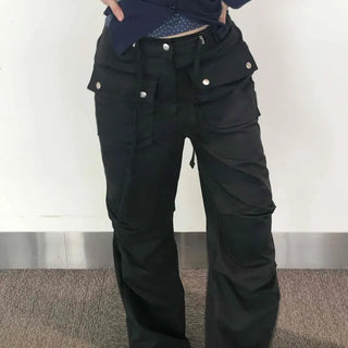 Trendy Techwear Plain Cotton Long Pants