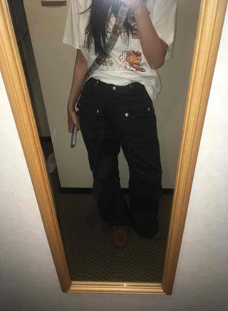 Trendy Techwear Plain Cotton Long Pants