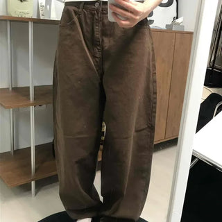 Simple Pocket Cotton Plain Long Pants