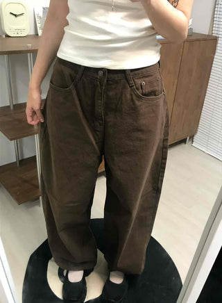 Simple Pocket Cotton Plain Long Pants