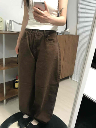 Simple Pocket Cotton Plain Long Pants